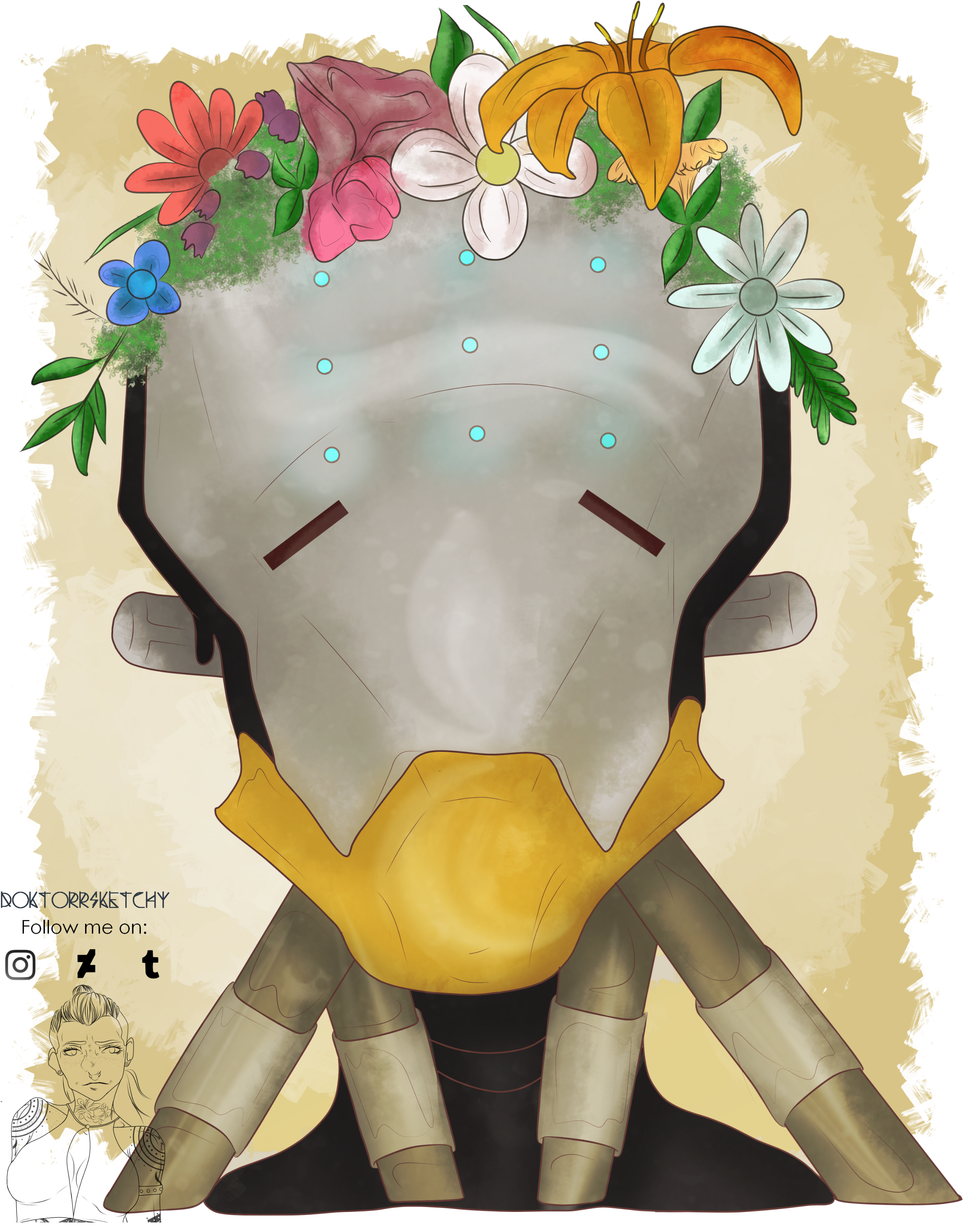 Zenyatta - Commission - Illustration (2600x3250), Png Download