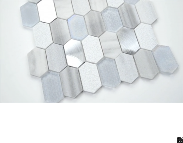 Harlow Picket 12x12 Glass Metal Stone Mosaic - Floor (600x600), Png Download