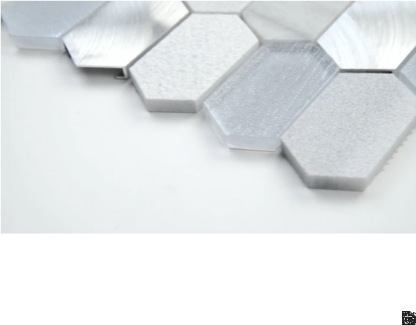 Harlow Picket 12x12 Glass Metal Stone Mosaic - Floor (600x600), Png Download