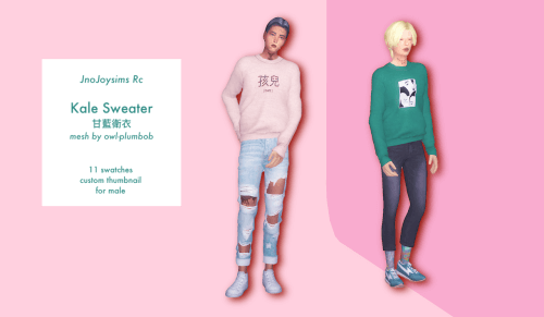 Male Kale Sweater For The Sims - Male Pink Clothing Sims 4 (500x291), Png Download