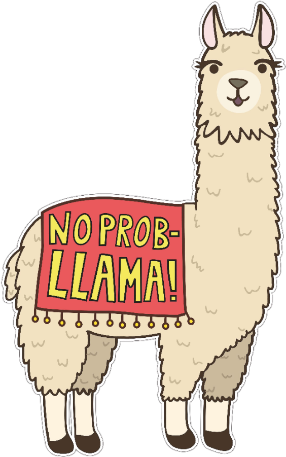 Llama Clipart Picsart - No Prob Llama (901x1073), Png Download