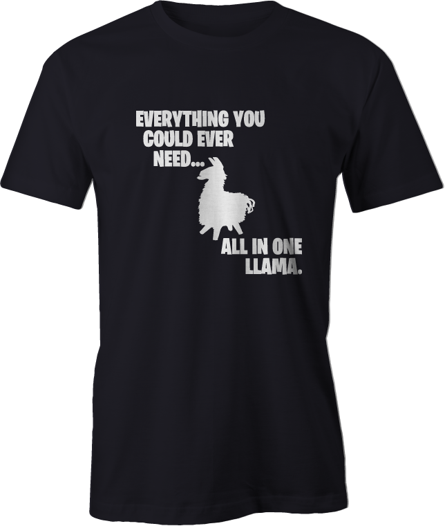 Llama Powered Fortnite Inspired T Shirt - T Shirt Design Png (644x760), Png Download
