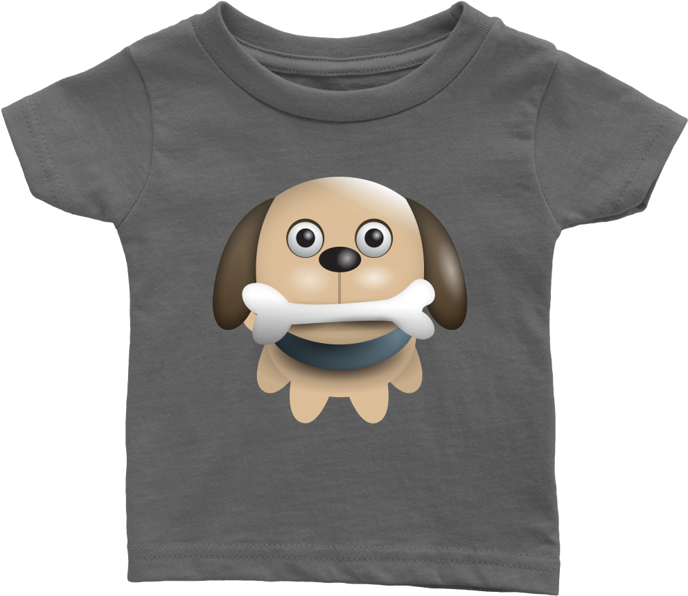 Puppy With Bone Infant 100% Cotton T-shirt - T-shirt (1000x1000), Png Download