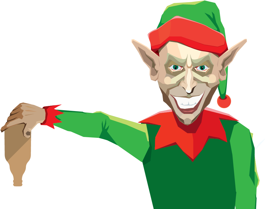 Tell The Grinch To Get Lost, And Leave Our Drinks Alone - Christmas Elf (957x743), Png Download