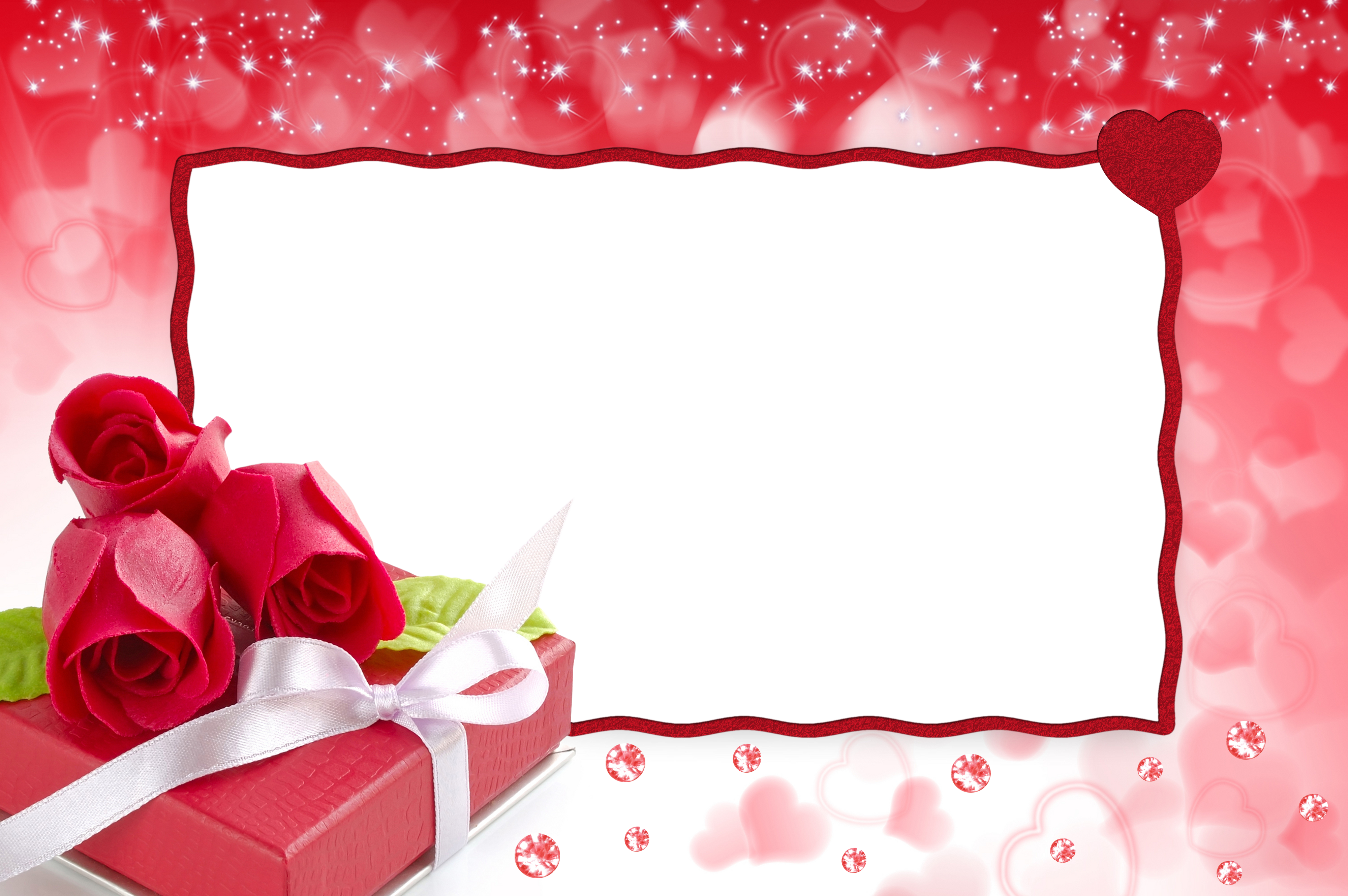 Red Roses With Hearts (4000x2660), Png Download
