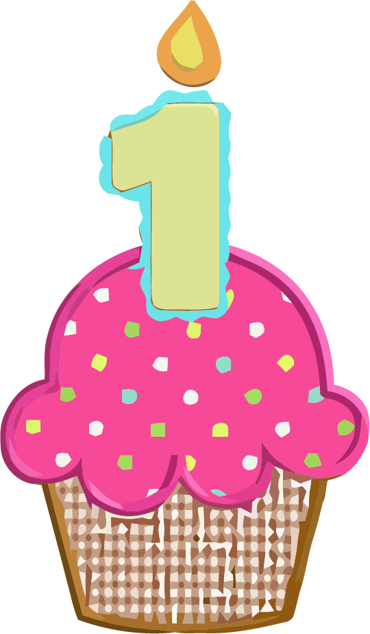 Graphic Transparent Library St Cupcake Picture Clipartly - 1st Birthday Cupcake Clipart (540x926), Png Download