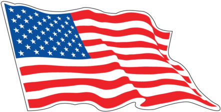 American Race Flag Decals Sizes 3inch - Rippling American Flag (480x480), Png Download