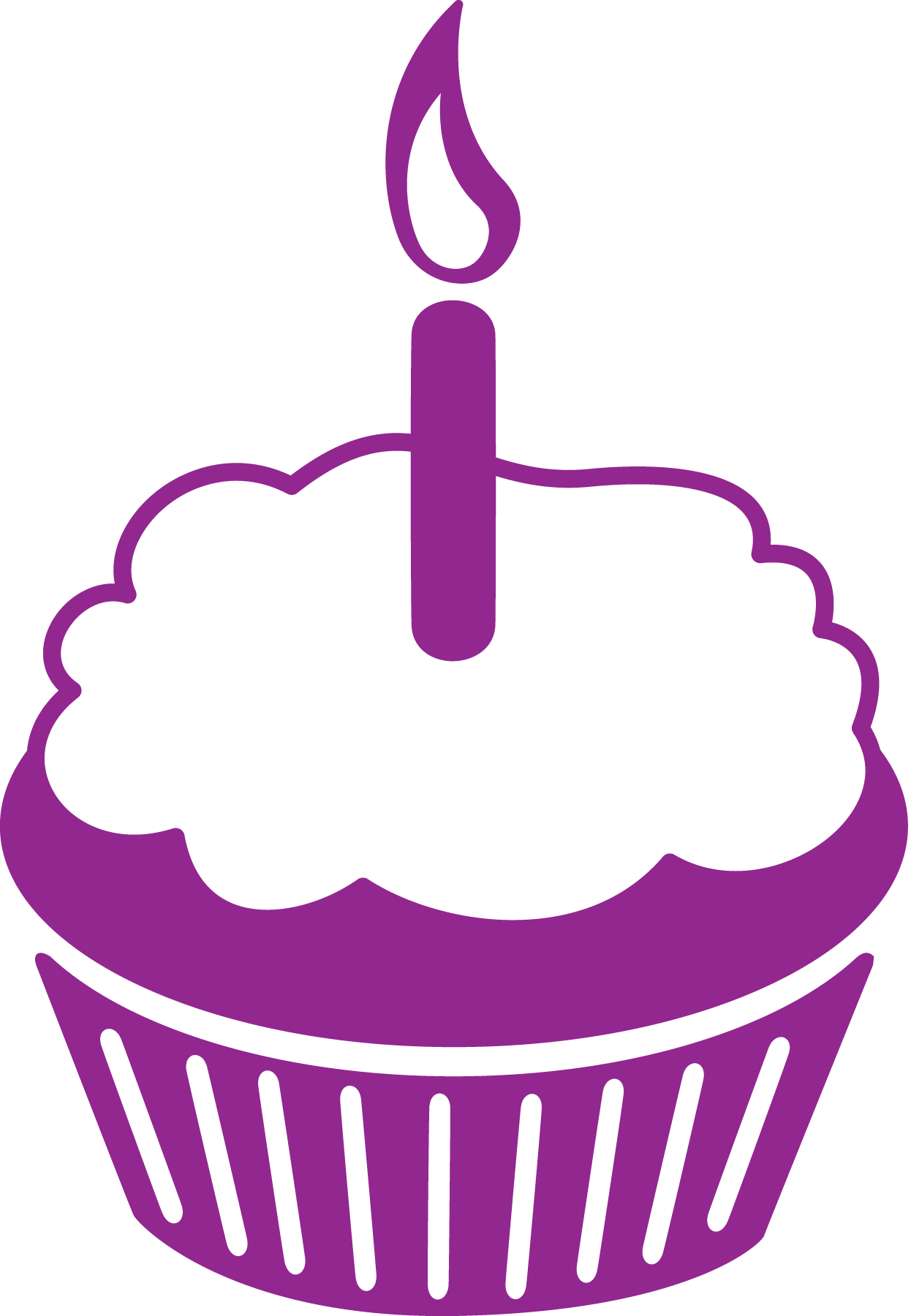 Pin By Elizabeth Gallagher On Birthday Number 4 - Purple Birthday Cupcake Png (1246x1800), Png Download