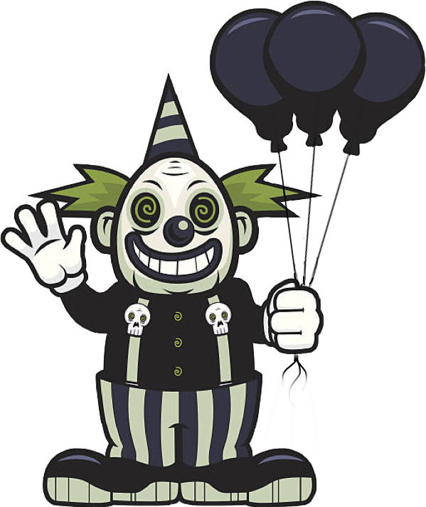 Ftescaryclowns Scaryclown Clown Scary Balloon Death - Clown Cartoon Evil (599x713), Png Download