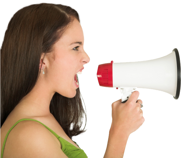 Megaphone - Women Talk (662x566), Png Download