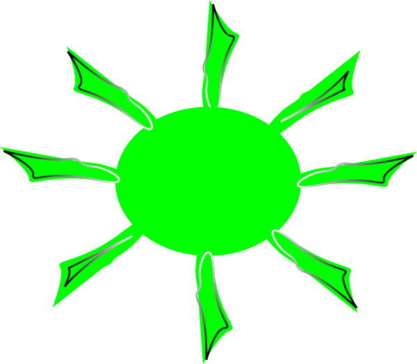 Green Sun Png - Clip Art (600x524), Png Download