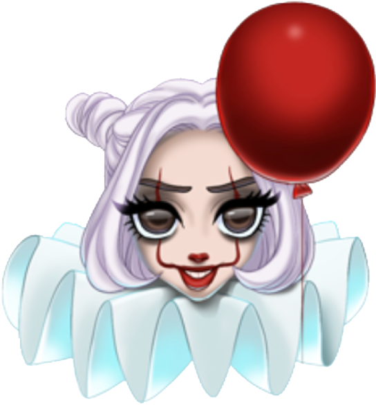 Pin Scary Clown Clipart - Ariana Grande Halloween Arimoji (800x800), Png Download