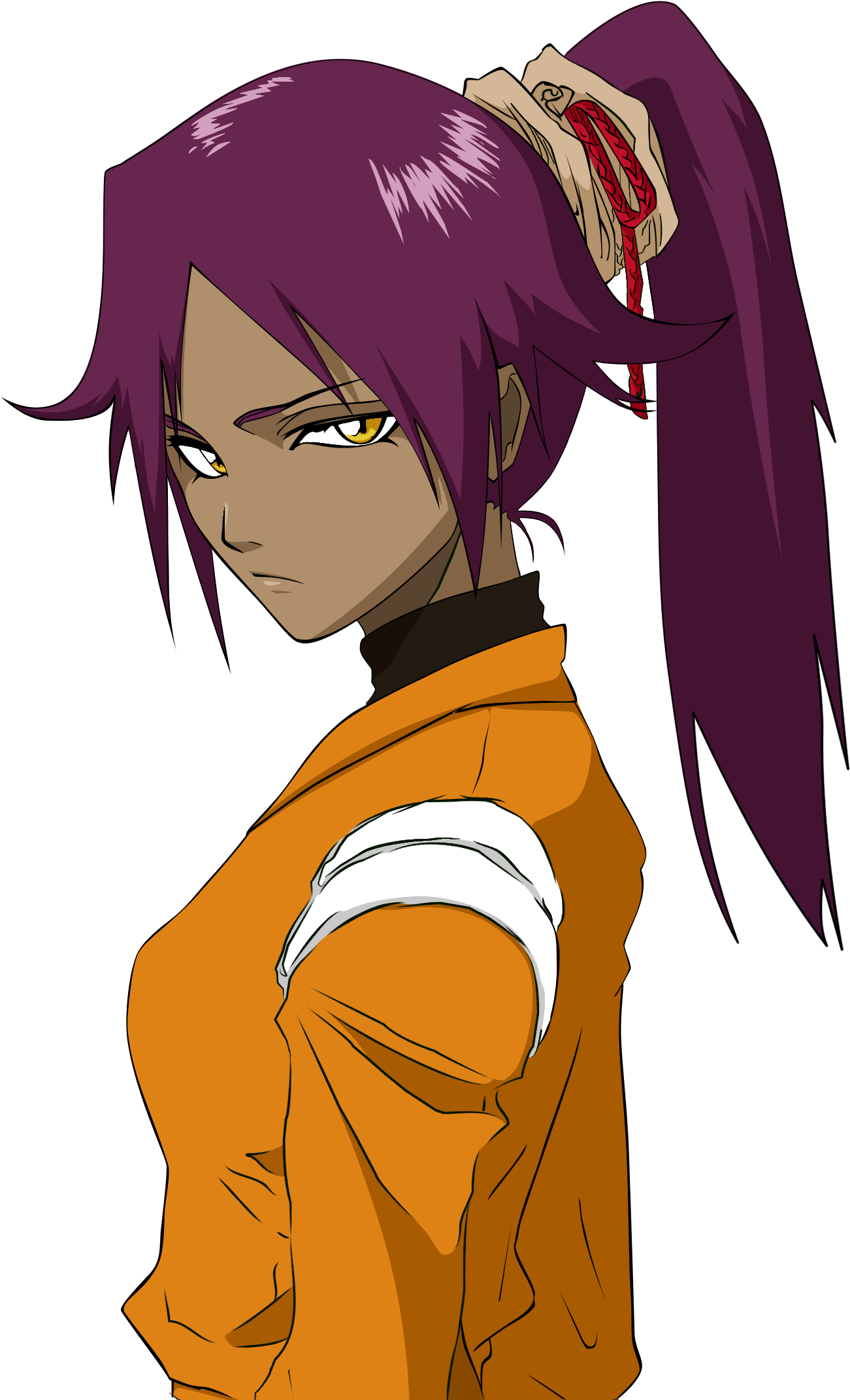 Animewapers Com 91746 Bleach Extraction Shihouin Yoruichi - Orange Skinned Anime Characters (1412x2225), Png Download