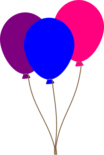 Banner Library Stock Colourful Clip Art At Clker Com - Balloons Pink And Blue (402x596), Png Download