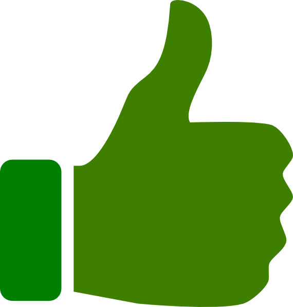 Green Thumbs Up Clip Art At Clker - Green Thumbs Up Png (570x597), Png Download