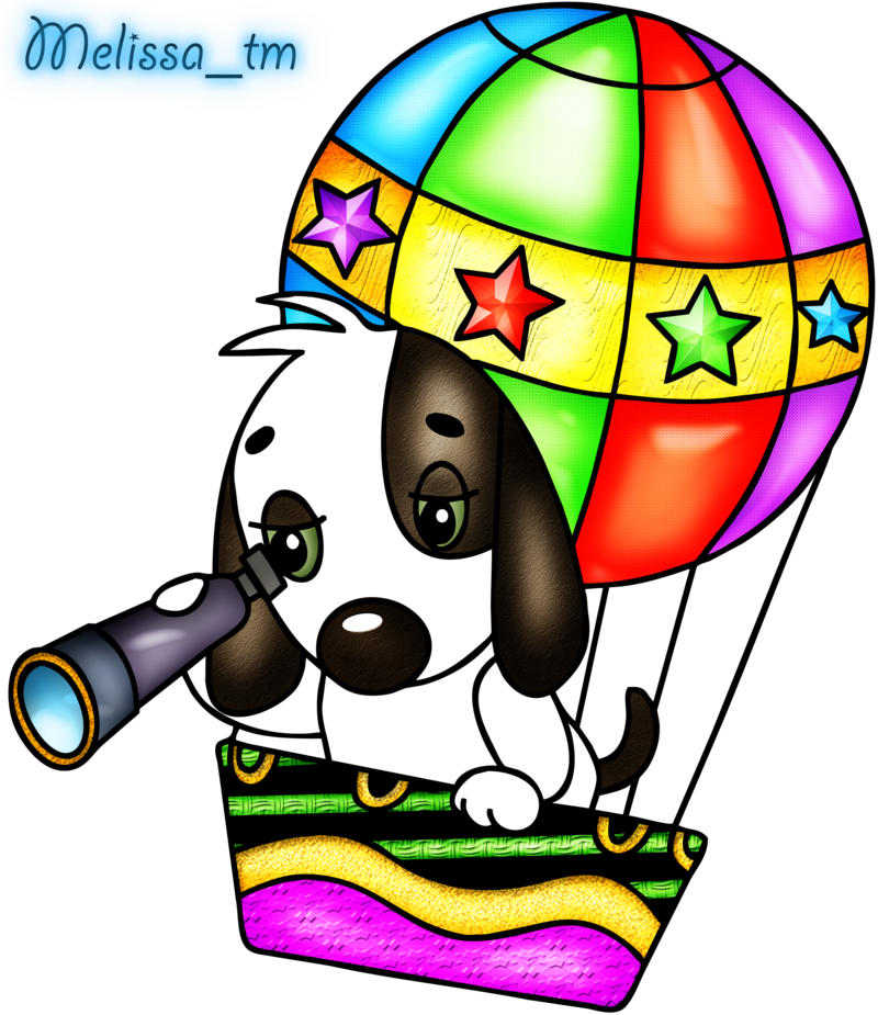 Cute Dog In Balloon Png By Melissa-tm On Deviantart - Clip Art (800x925), Png Download