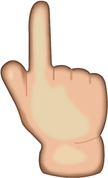 Download White Up Pointing Backhand Index Emoji Icon - Look Down Hand Gesture (600x600), Png Download