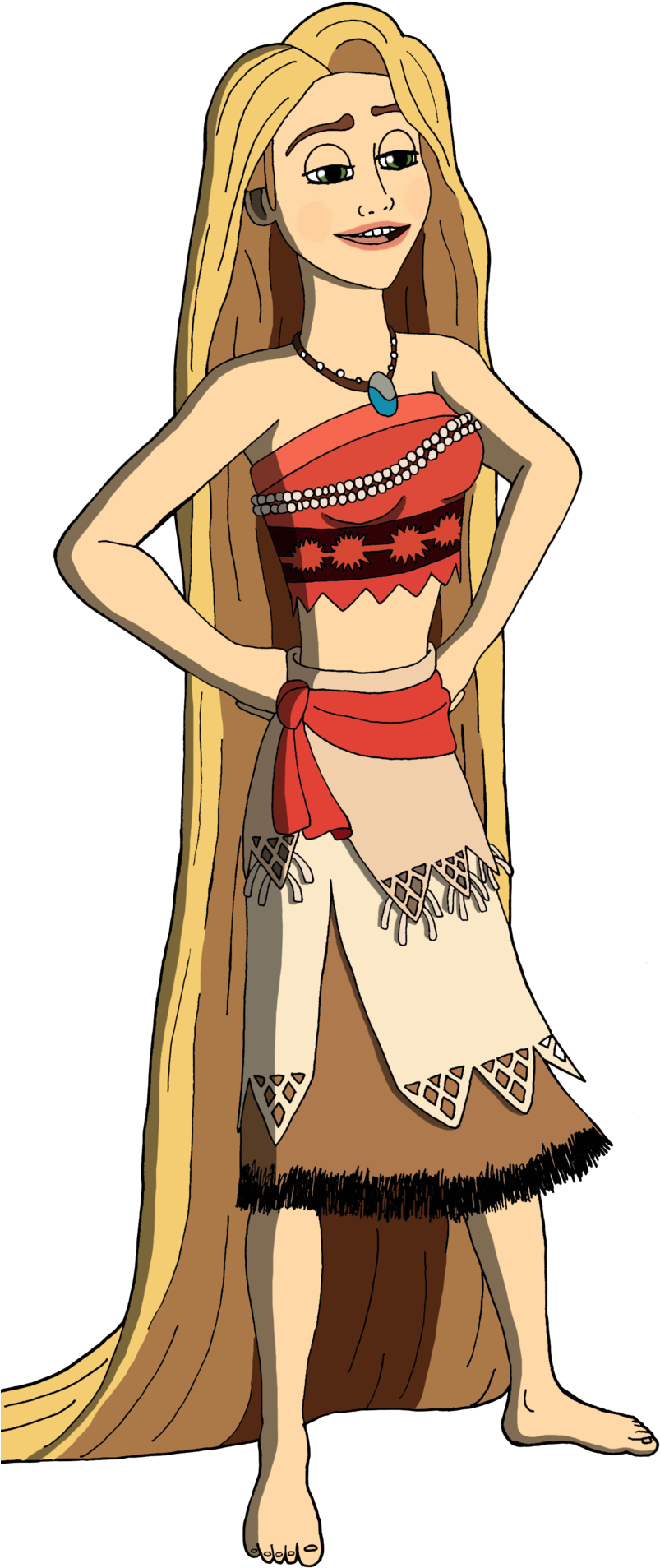 Rapunzel As Moana By Renthegodofhumor-dawabw0 - Moana Rise Of The Brave Tangled Dragons (1024x2126), Png Download