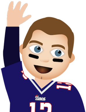 Tom Brady Looking For A High Five Emoji - Hand Raised Emoji Boy (400x416), Png Download