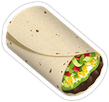 Burrito Emoji (375x360), Png Download