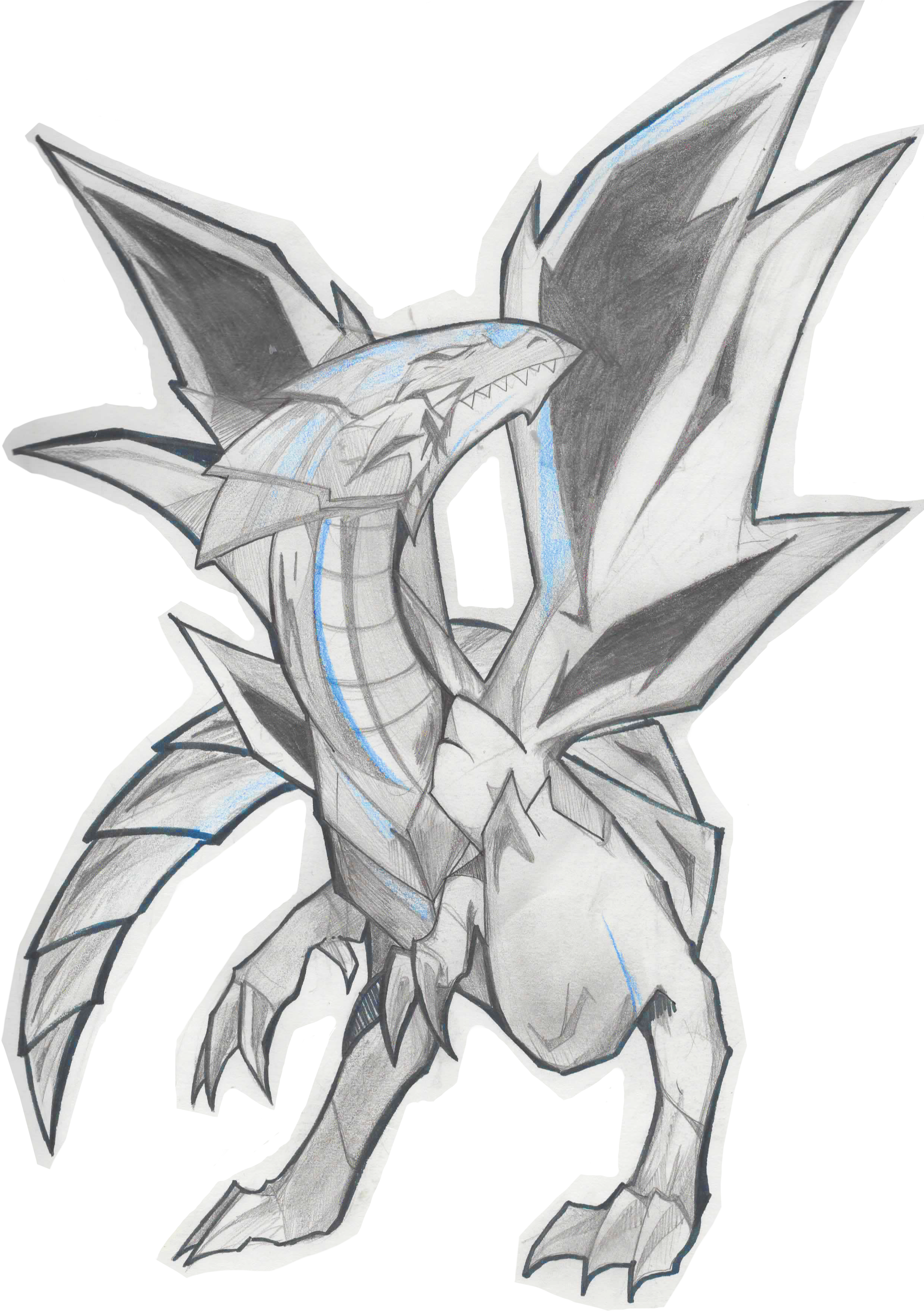 Blue Eyes White Dragon - Dragon (2544x3504), Png Download