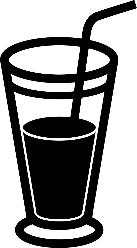 Drink Glass With Soda And Straw Comments - Soda Glass Silhouette (544x980), Png Download