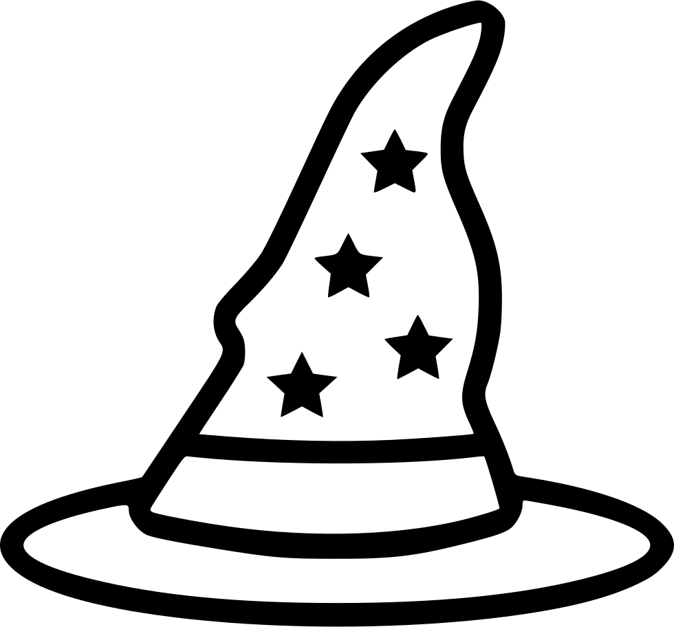 Wizard Hat - - Wizard Hat Black And White Clipart (980x912), Png Download