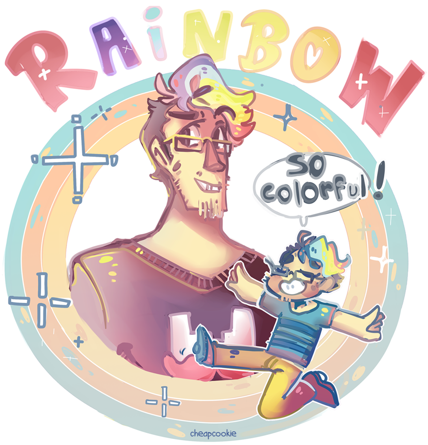 Rainbow Markiplier By Cheapcookie-d9y5etw - Rainbow Markiplier (877x911), Png Download