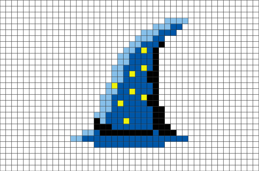 Wizard Hat Pixel Art (880x581), Png Download