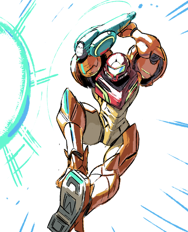 Samus Aran Png Image - Smash Bros Samus Art (599x741), Png Download