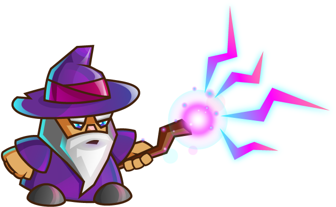 Purple Clipart Wizard - Casting A Spell Png (699x418), Png Download