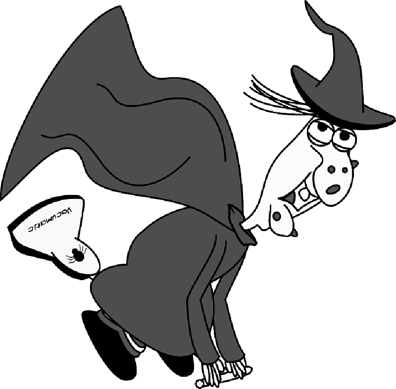 Flying, Halloween, Wizard, Witchcraft, - Witch Riding Vacuum Cleaner (800x786), Png Download