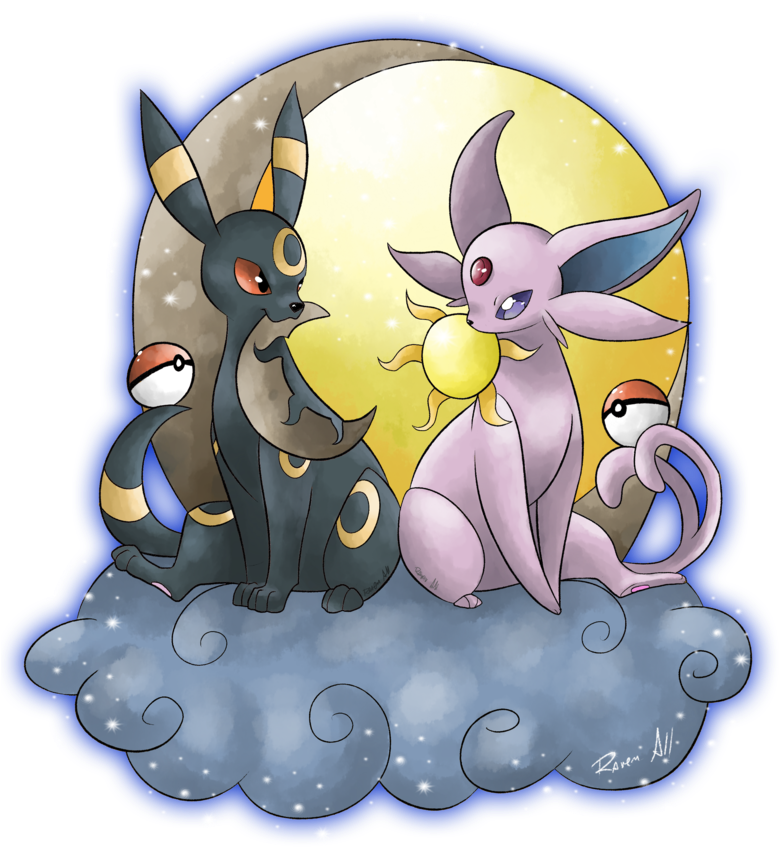 Day And Night By Allocen Umbreon, Espeon, Pokemon - Umbreon And Espeon Hentai (800x976), Png Download