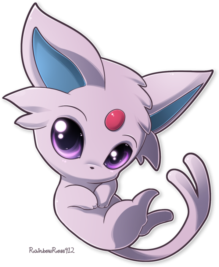 Chibi Espeon By Rainbowrose912 - Pokemon Espeon Chibi (894x894), Png Download