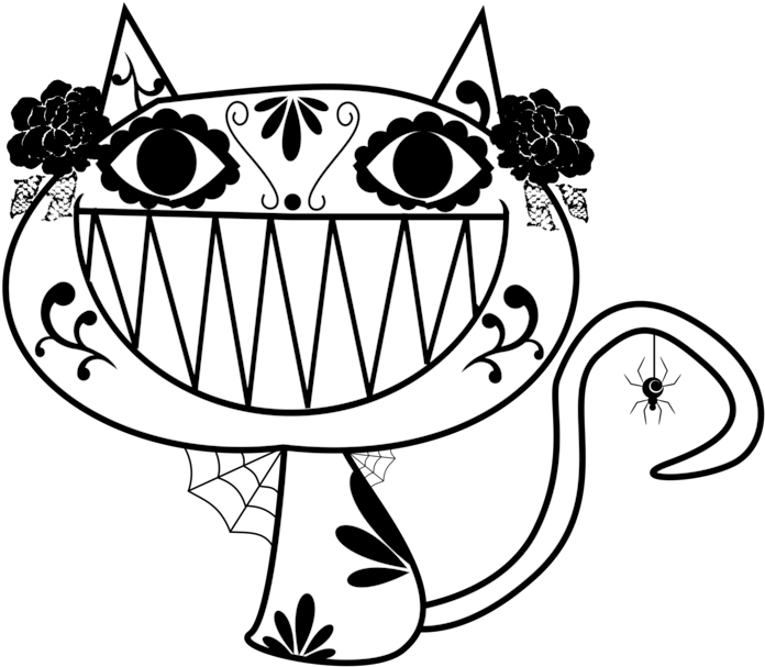 Cat Visual Arts Line Svg Freeuse Library - Drawing (750x750), Png Download