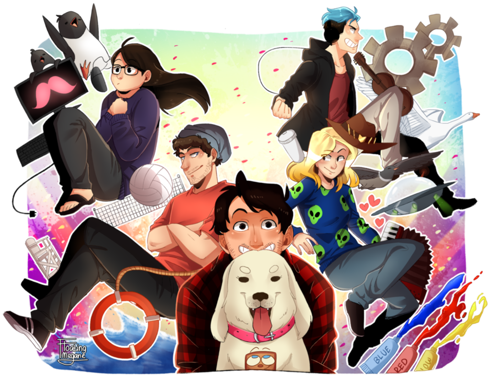 Floatingmegane Art Markiplier - Teamiplier Art (978x817), Png Download