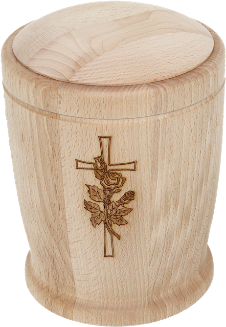 Wooden Urn Beech Cross Flower - European Beech (476x700), Png Download