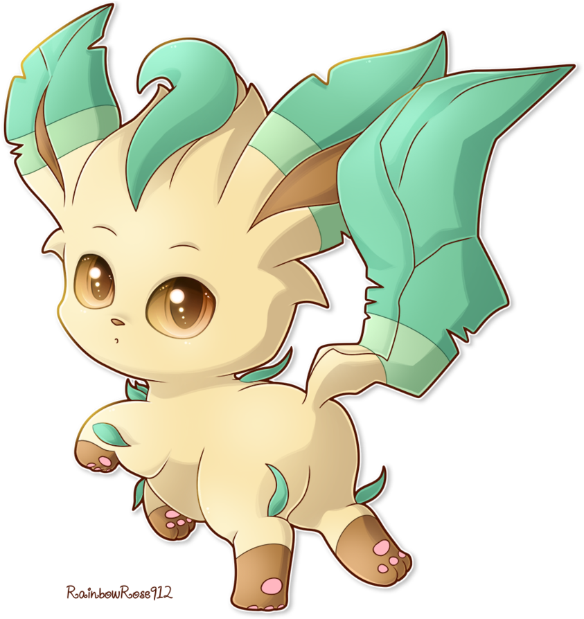 Chibi Leafeon - Leafeon (894x894), Png Download
