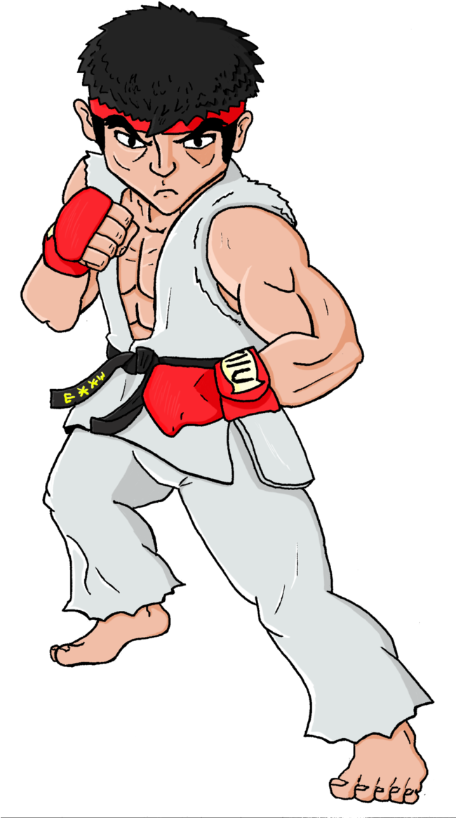 My Ryu Amiibo Was My Life Drawing Model By Thesurfingwaffleah - Drawing (649x1231), Png Download