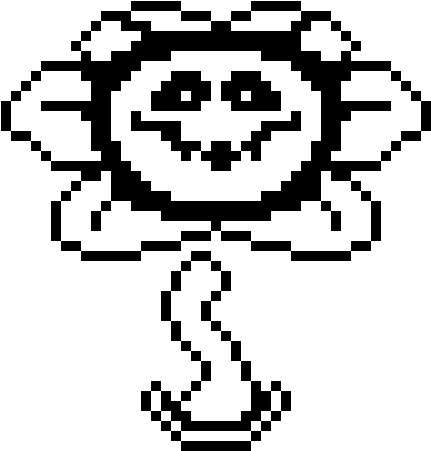Evil Flowey Png Clip Art Black And White Stock - Undertale Flowey (470x460), Png Download