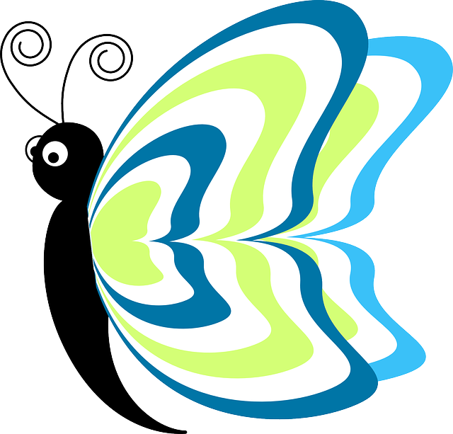 Butterfly, Abstract, Insect, Cartoon, Comic, Cute - Cartoon Clipart (640x613), Png Download