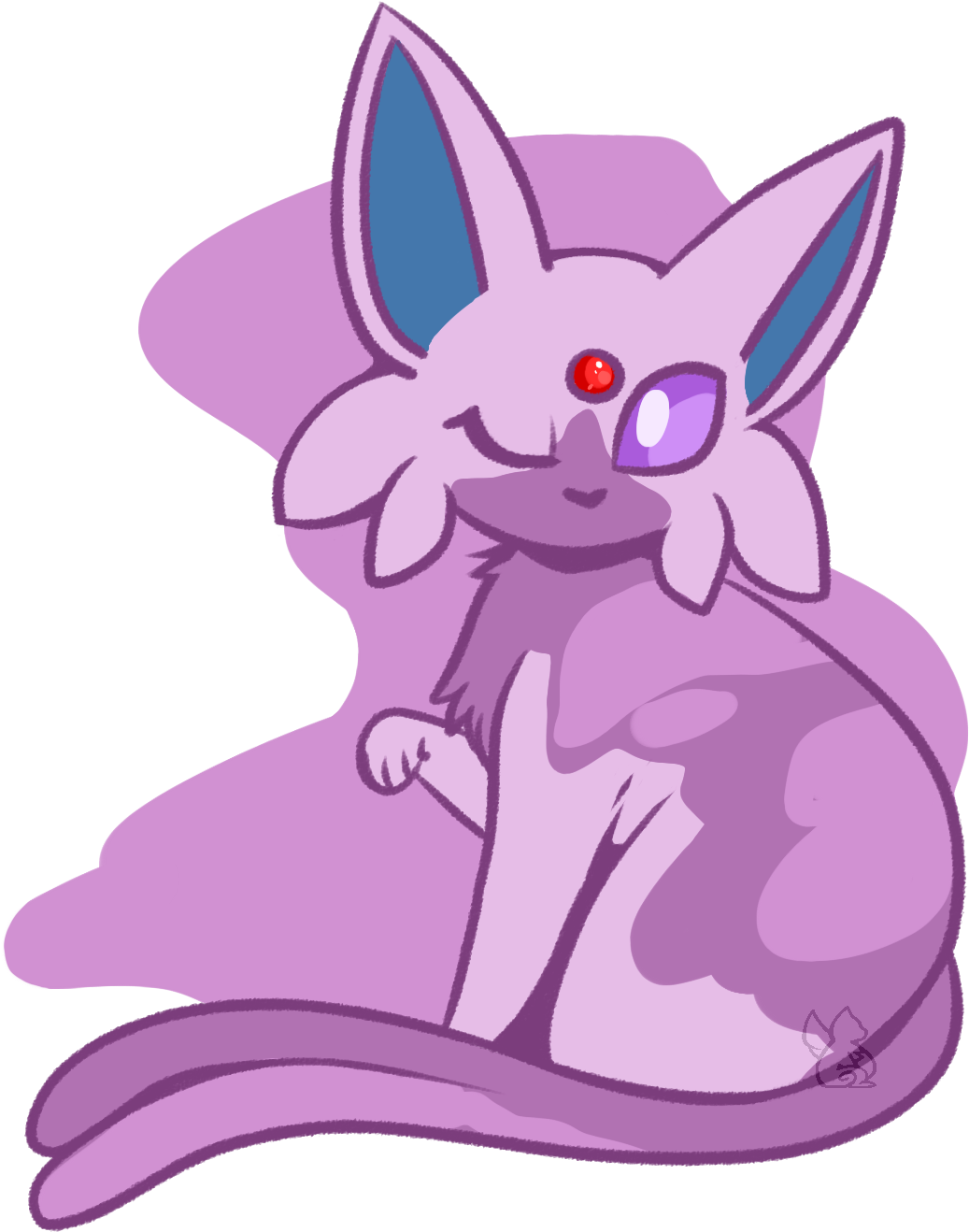 Espeon - Cartoon (1041x1334), Png Download