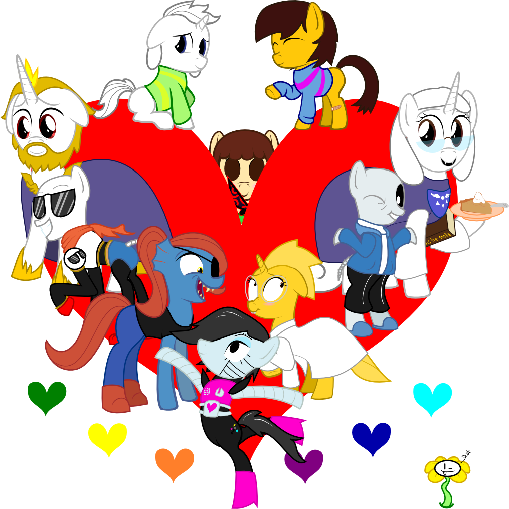 Derjuin, Asgore Dreemurr, Asriel Dreemurr, Chara, Flowey, - Undertale Pony (1015x1015), Png Download
