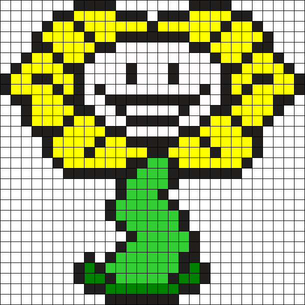 Flowey Undertale Perler Bead Pattern / Bead Sprite - Small Undertale Perler Bead (610x610), Png Download