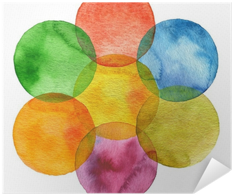 Abstract Watercolor Circle Painted Background Poster - Watercolor Painting (400x400), Png Download