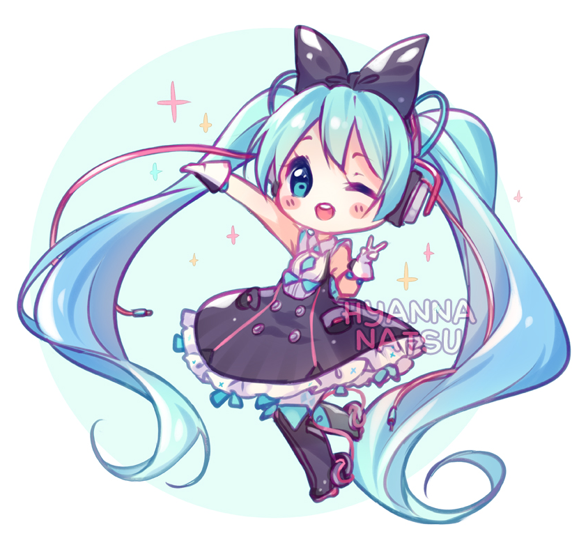 Miku Magical Mirai By Hyanna-natsu - Hatsune Miku Chibi Magical Mirai (839x790), Png Download