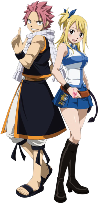 Natsu And Lucy Png - Natsu Fairy Tail (398x745), Png Download