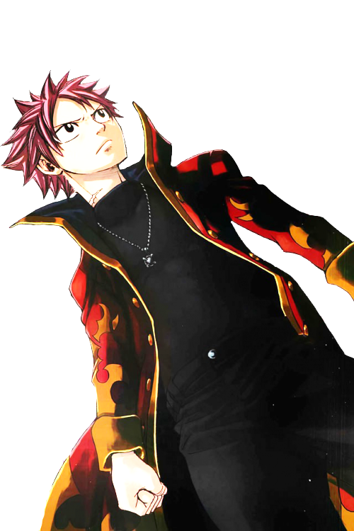 Dragneel Natsu - Natsu Dragneel Black Costume (500x750), Png Download