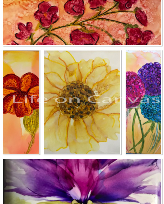 Alcohol Ink Class Flowers - Tagetes Patula (1080x675), Png Download