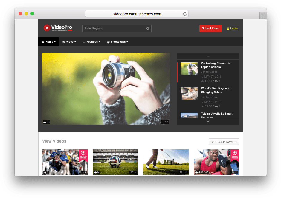 Videopro Video Theme Like Youtube, Vimeo, Twitch - Bootstrap Theme Like Youtube (955x675), Png Download
